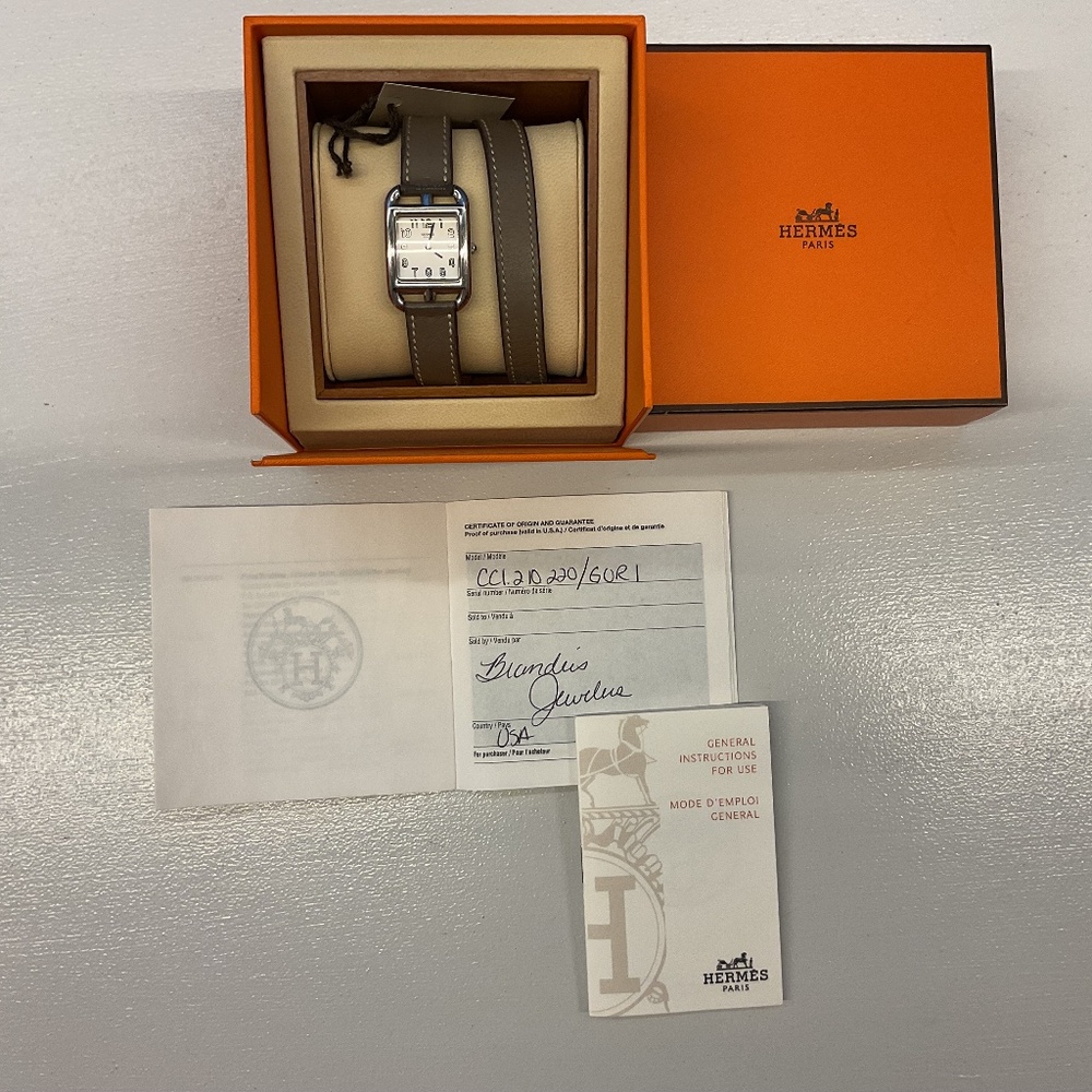 Hermes Double Tour Cape Cod watch - small size with Etoupe (taupe) classic strap